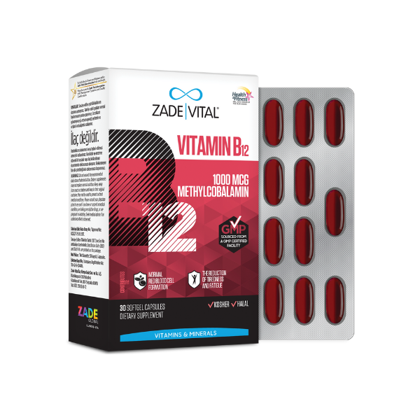 ZADEVITAL Vitamin B12 – 1000 mcg Methylcobalamin 30 Softgel Capsules - American Billal Nature Inc
