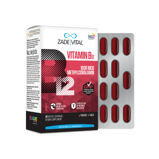 ZADEVITAL Vitamin B12 – 1000 mcg Methylcobalamin 30 Softgel Capsules - American Billal Nature Inc