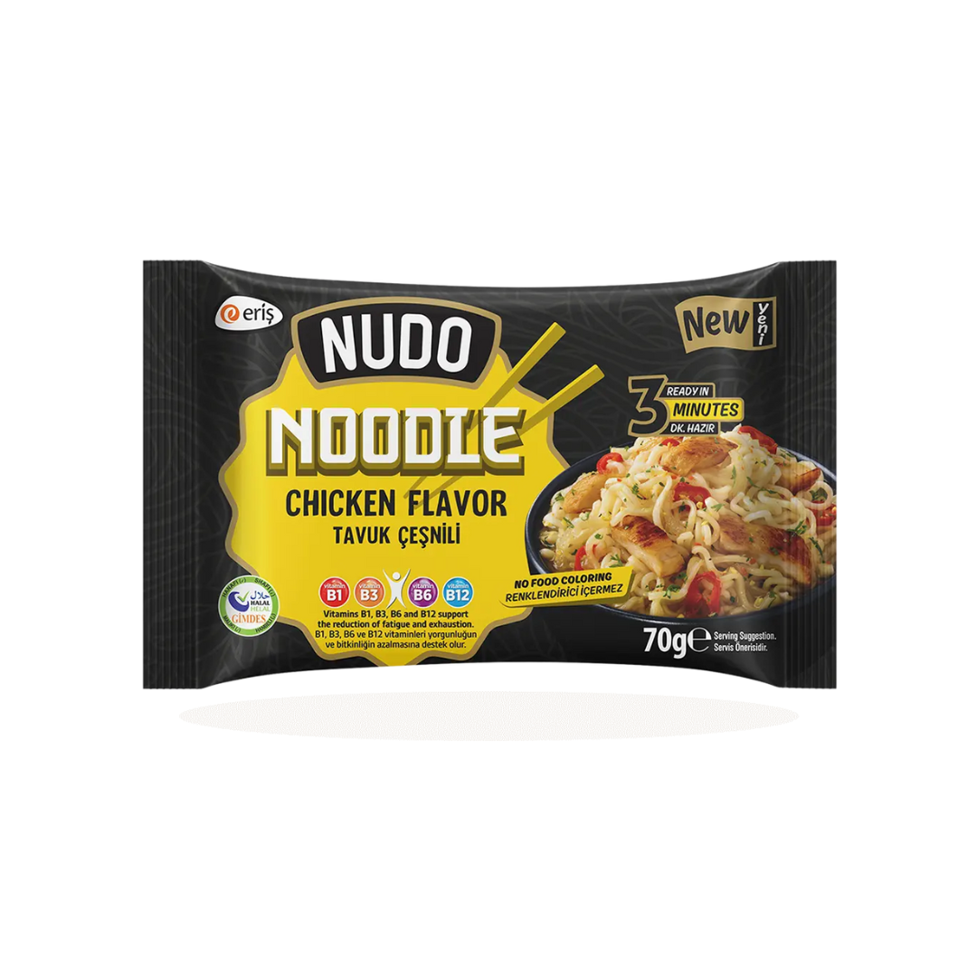 NUDO Chicken Flavored Noodles – 18 PCS Family Pack | Healthy Chicken Flavored Instant Noodles | Gut-Friendly Value Pack (Price Per Pack: $0.60) - American Billal Nature Inc
