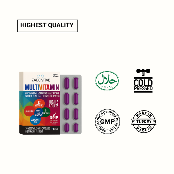 ZADEVITAL Multivitamin High-5 Adults – 30 Vegetable Capsules - American Billal Nature Inc