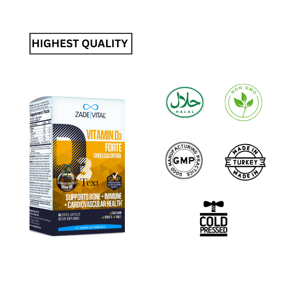 Zade Vital Vitamin D3 Forte – High-Quality Vitamin D3 Supplement (Cholecalciferol) - American Billal Nature Inc