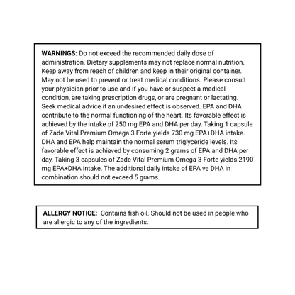 ZADEVITAL Omega 3 Forte – Premium Fish Oil 40 Softgel Capsules - American Billal Nature Inc